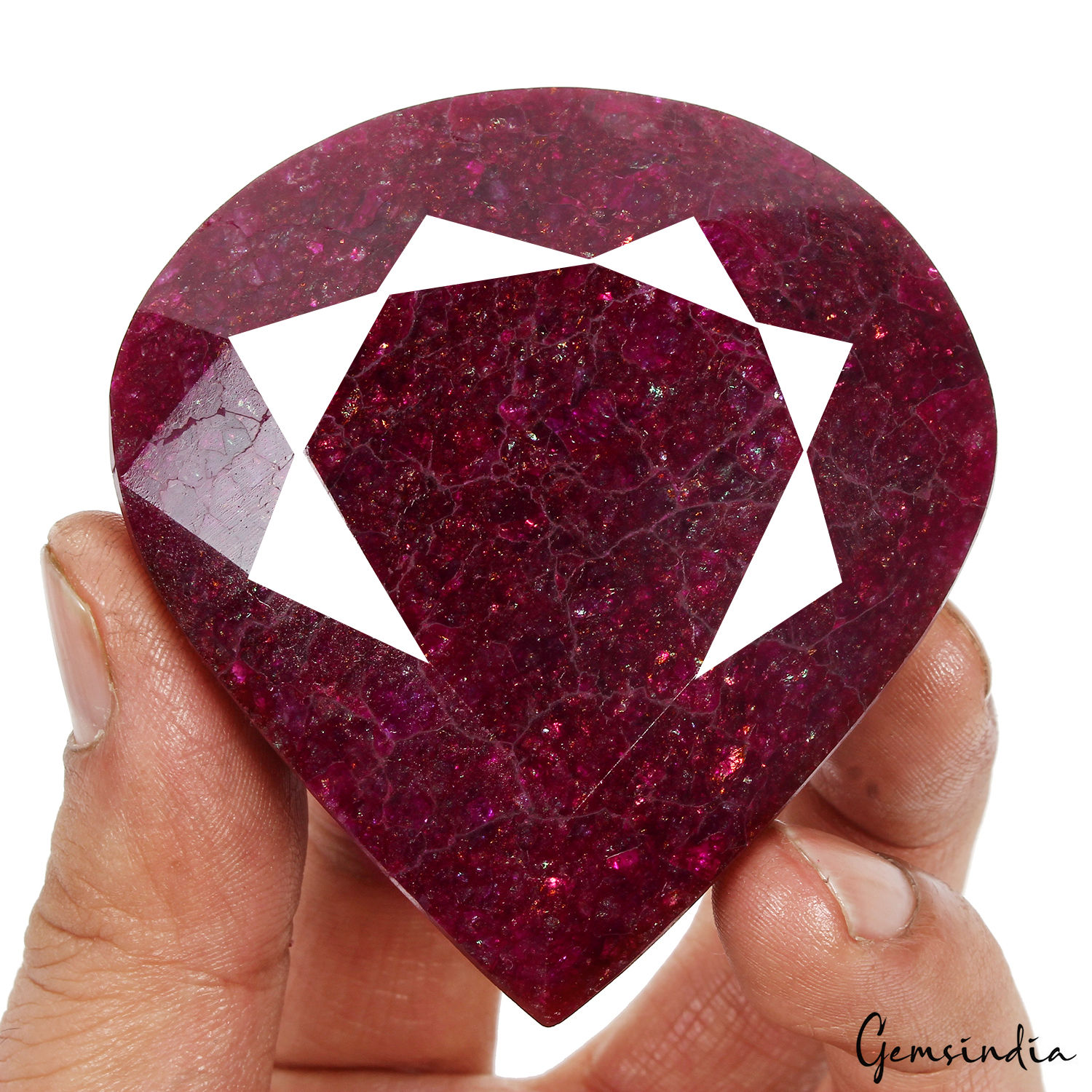 840 Ct Natural Red USA Beryl Bixbite Pear Cut Faceted Earth Mined Huge Gemstone