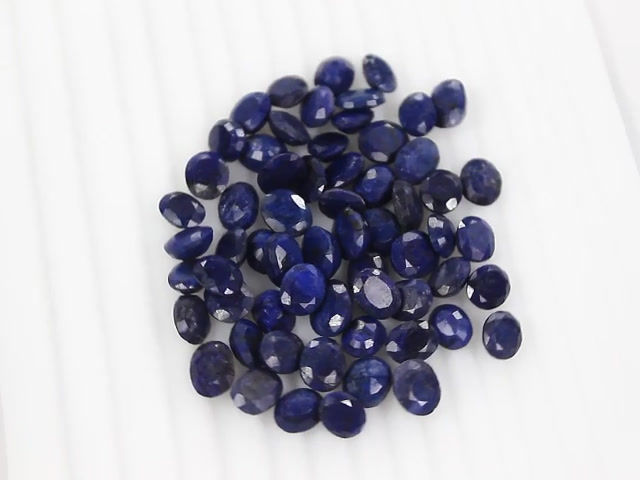 Thumbnail: 230 Ct/62 Pcs Natural African Blue Sapphire Oval Faceted Cut Gem Lot For Jewelry