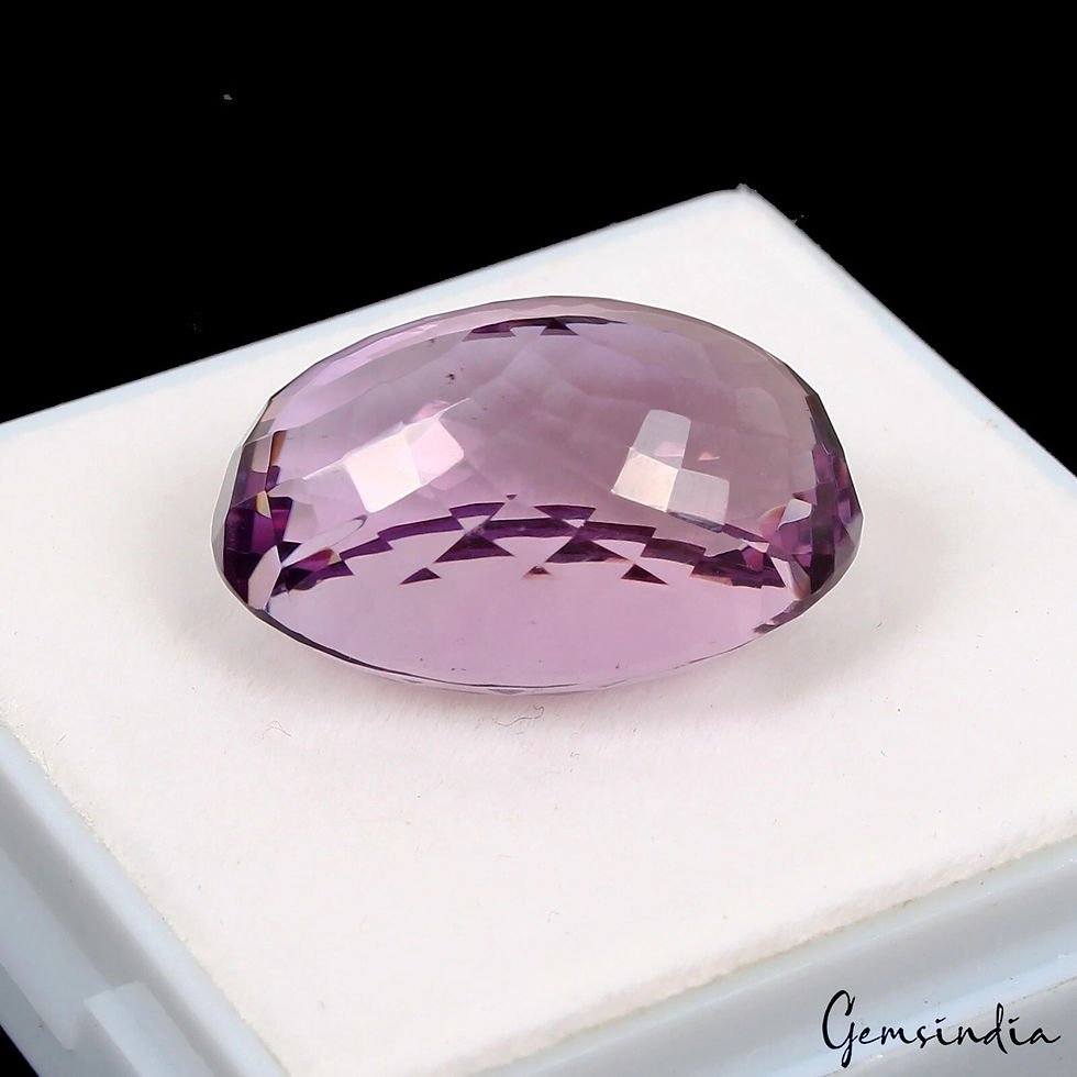 サムネイル： Certified 26.10 Ct Natural Untreated Brazilian Purple Amethyst Oval Cut Rare Gem