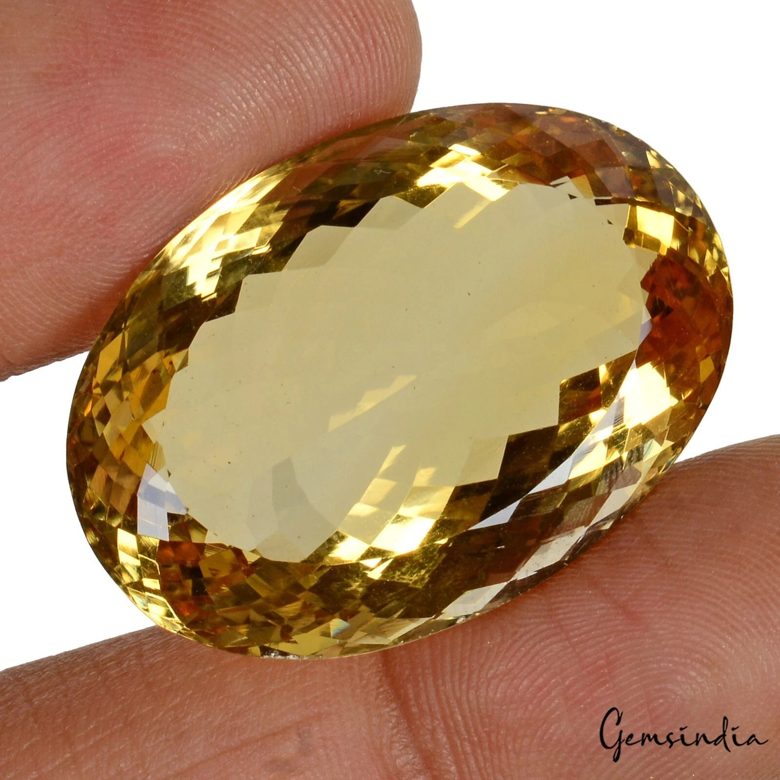 VVS 62.00Ct Natural Yellow Citrine Oval Cut Loose Eye Clean Gemstone For Jewelry