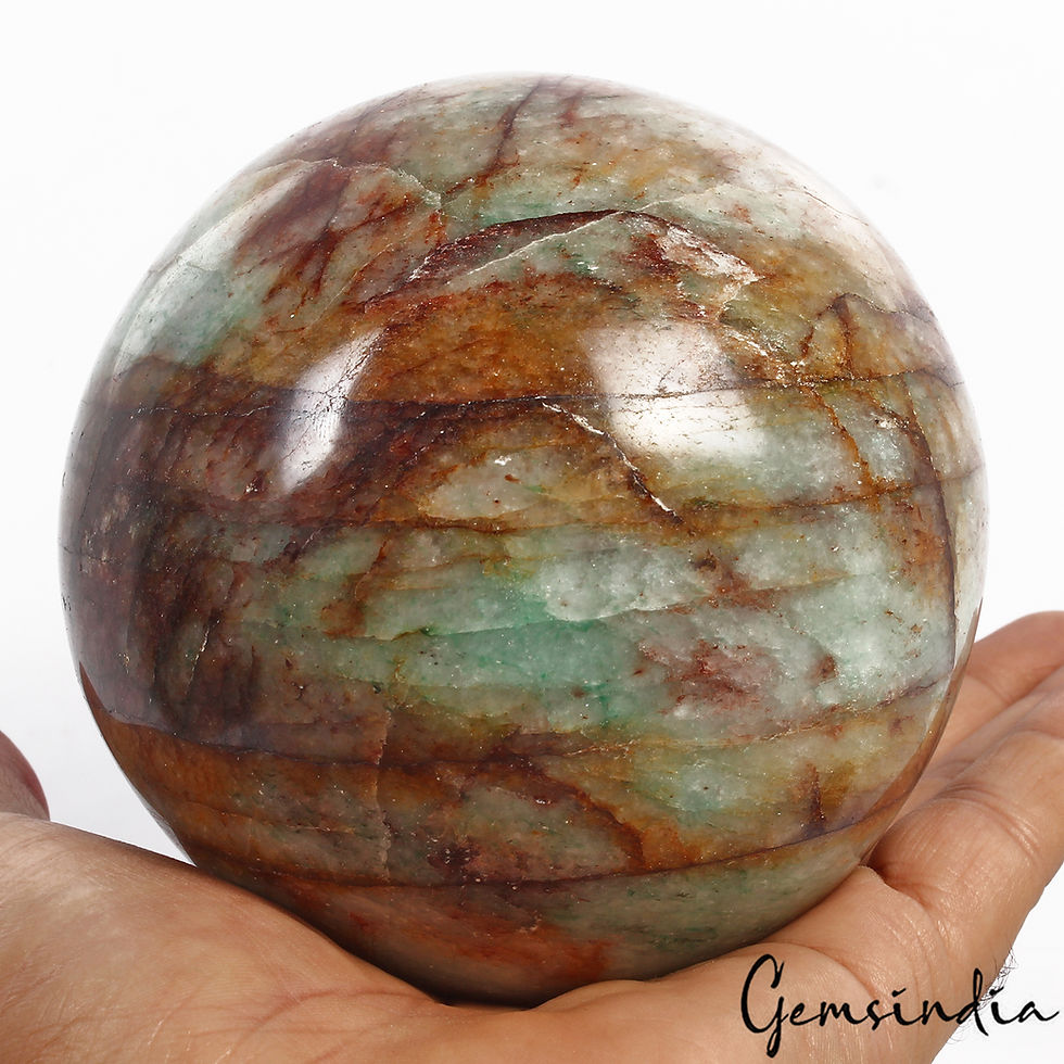 Thumbnail: 1.49 Kg Natural Green Brown Aventurine Crystal Healing Energy Huge Gem Sphere 4"