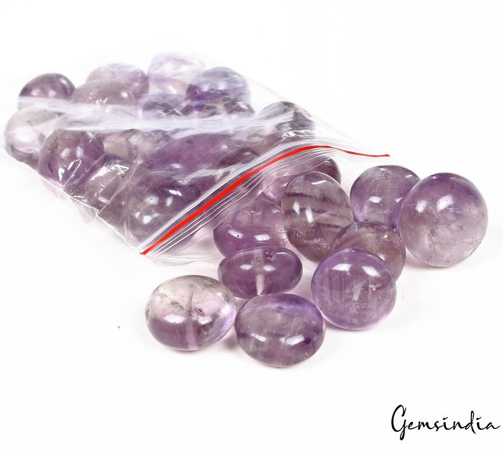 Thumbnail: 840 Ct Natural Untreated Purple Amethyst Round Cabochon Center Drilled Beads