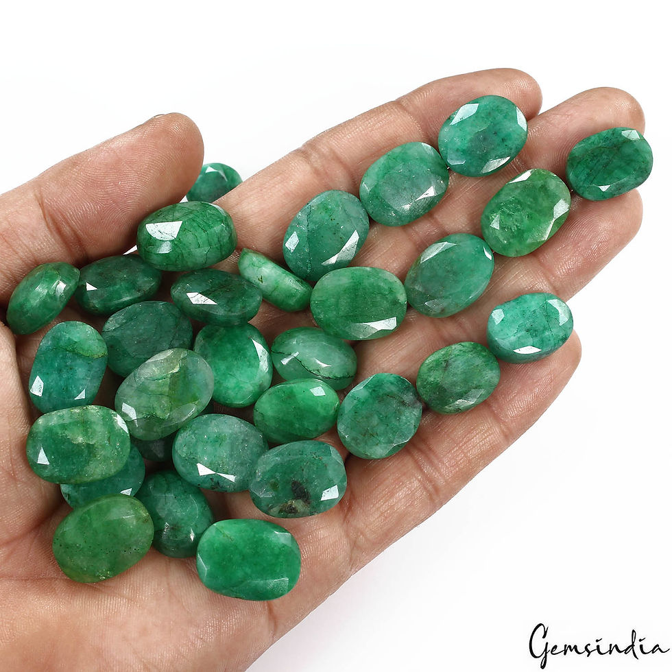 Thumbnail: Certified 500 Ct/30 Pcs Natural Brazilian Green Emerald Oval Cut Loose Gems Lot