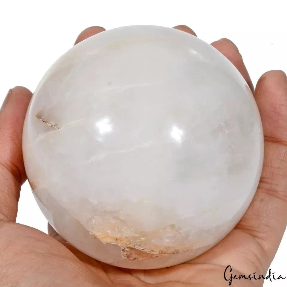 Miniatura: 3720 Ct Natural White Quartz Healing Crystal Mineral Sphere Gemstone With Stand