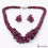 Thumbnail: 835.50 Cts Natural Dark Red Ruby Round Cab Beaded Handmade Designer Jewelry Set