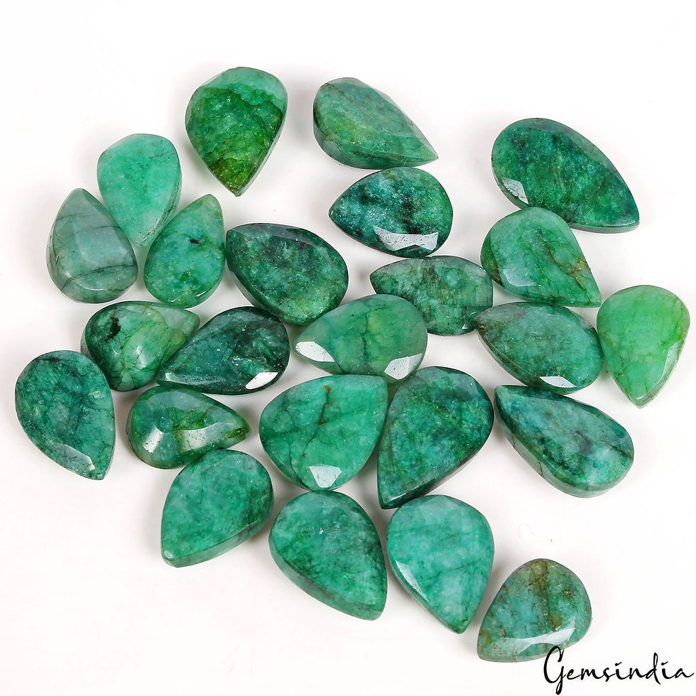 Miniatura: 370 Cts/24 Pcs Natural Brazilian Green Emerald Pear Cut Loose Gems For Jewelry