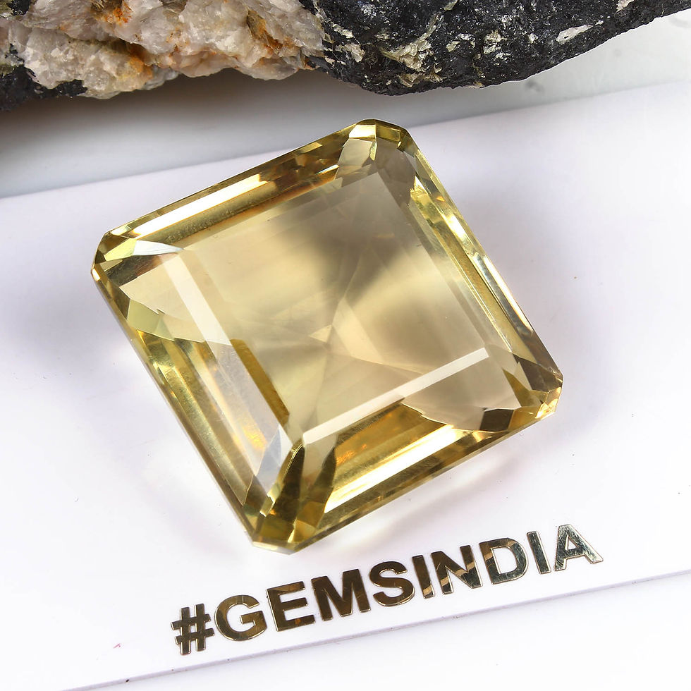 Miniatura: Certified 138.30 Ct Natural Untreated Yellow Citrine Quartz Octagon Cut Huge Gem