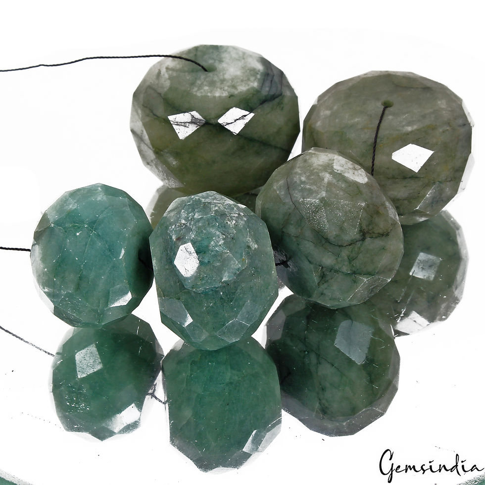 670 Ct/5 Pcs Natural Green Brazilian Emerald Round Cut Drill Bead Loose Gems Lot