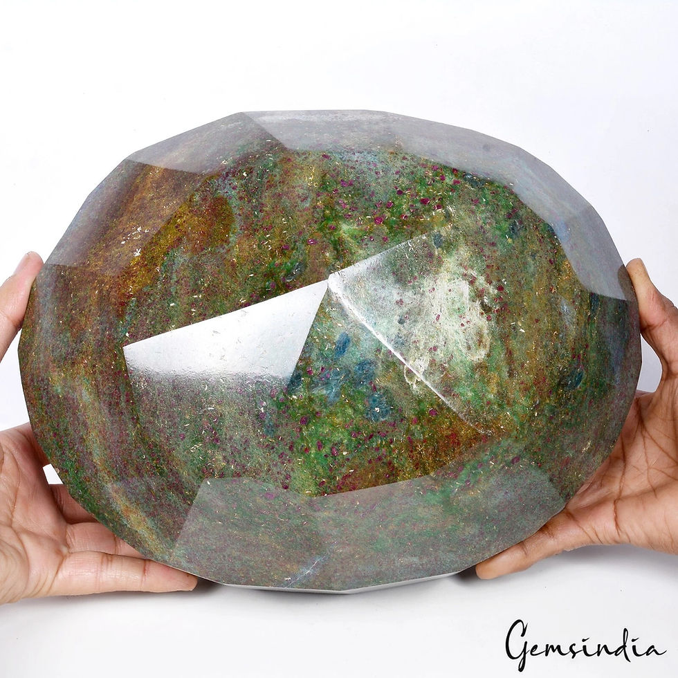 Miniature : 16.55 Kilo Natural Ruby Fuchsite Huge Oval Museum Size Untreated Rare Gemstone