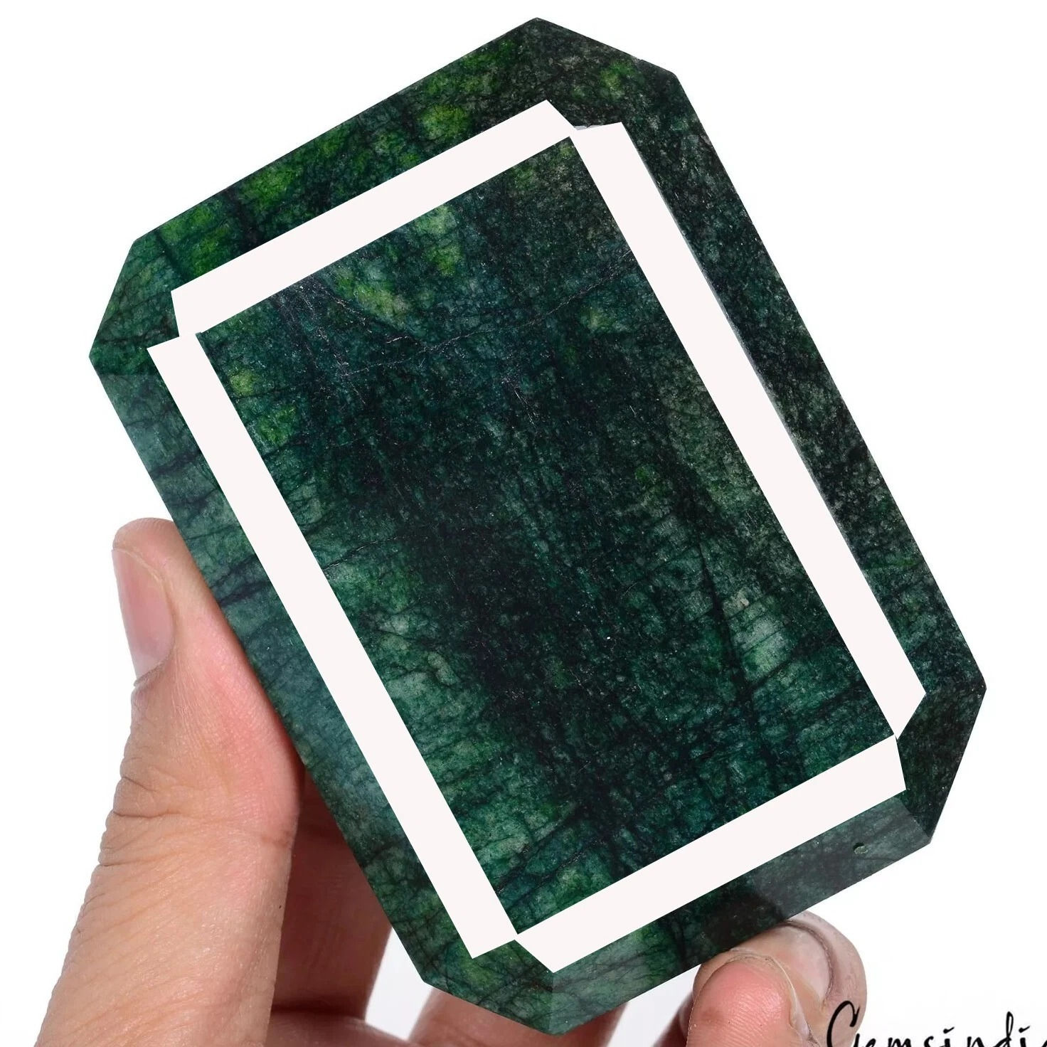 2600 Ct Natural Dark Green Zambian Emerald Octagon Cut Certified Mined Gemstone