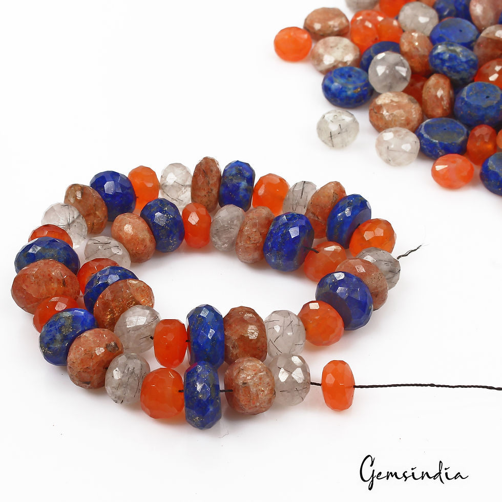 Thumbnail: 830 Ct/172 Pcs Natural Multi Color Gems Round Faceted Cut Drill Bead For Jewelry