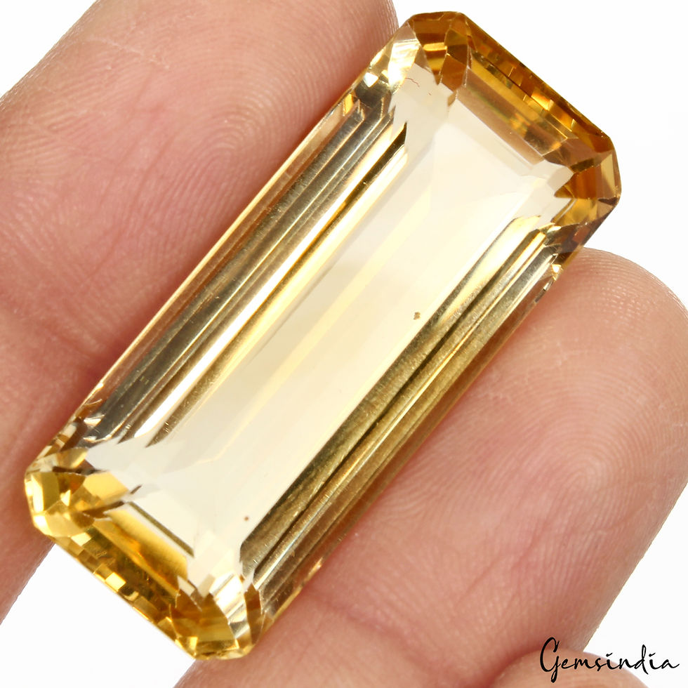 Octagon Cut Natural Unheated Yellow Citrine Brazil 54 Ct Certified Big Gemstone