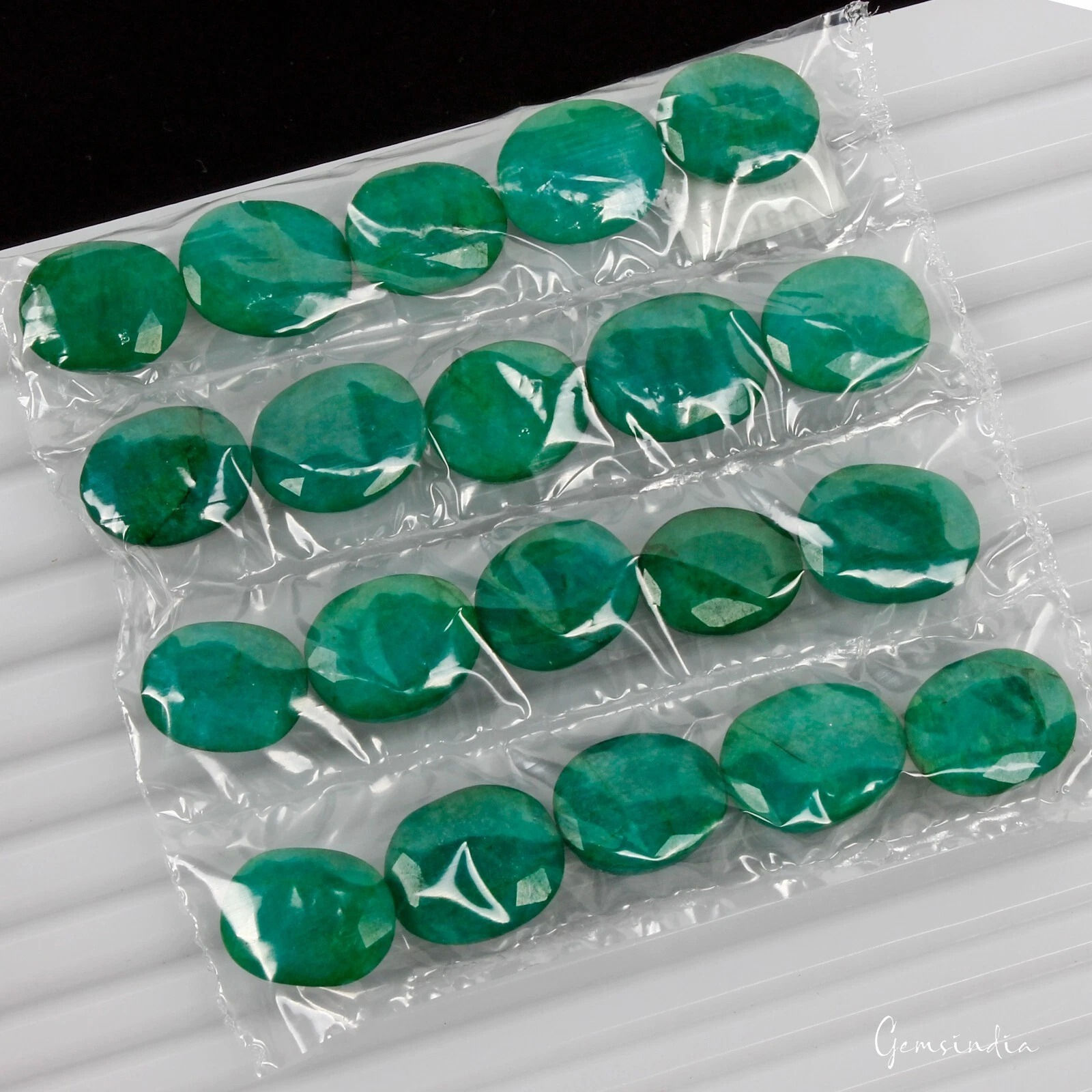 Certified 220 Ct/20 Pcs Natural Brazilian Fine Green Emerald Oval Cut Loose Gems