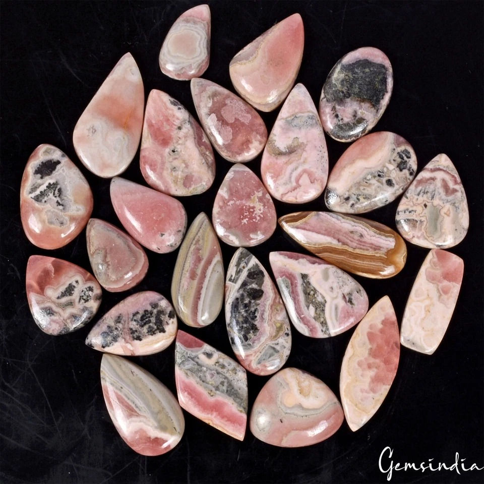 Miniatura: 600 Cts/24 Pcs Natural Untreated Designer Pink Rhodochrosite Argentina Gemstones