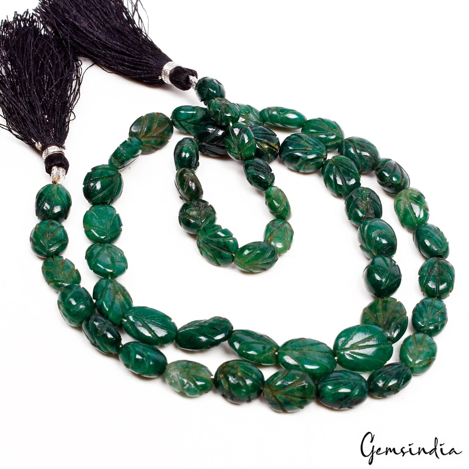 21" Strand Natural Emerald 18-20mm Stunning Green Oval Drilled Cabochon Bead