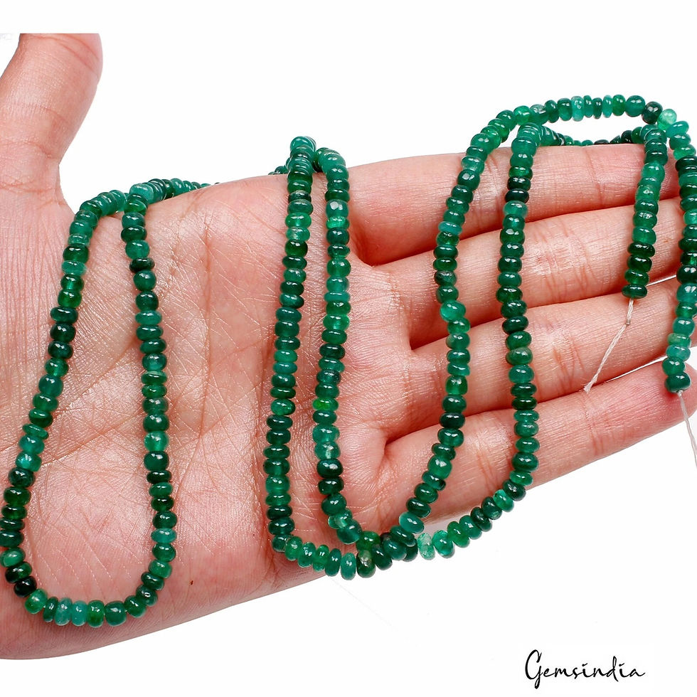 32"Long Strand Natural Emerald 3-4mm Stunning Green Round Drilled Cabochon Beads