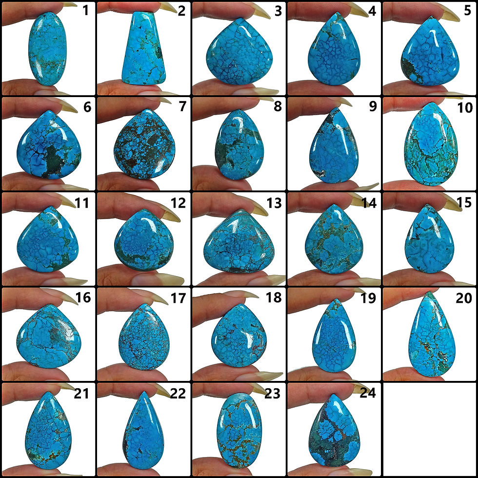 Miniatura: 960 Ct Natural Spiderweb Blue Turquoise Mix Cab Loose Wholesale Gems Lot 24 Pc