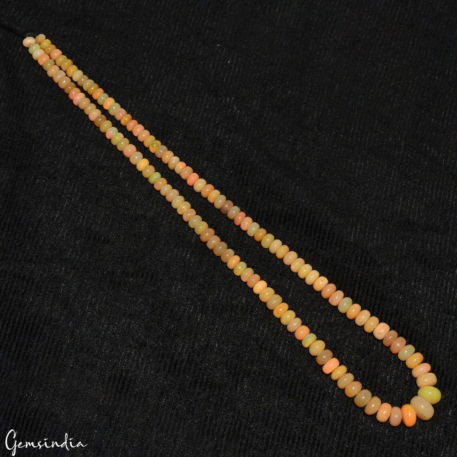 AAA Natural Ethiopian Opal Smooth Rondelle 5-10mm Gemstone Beads Strand 17 Inch