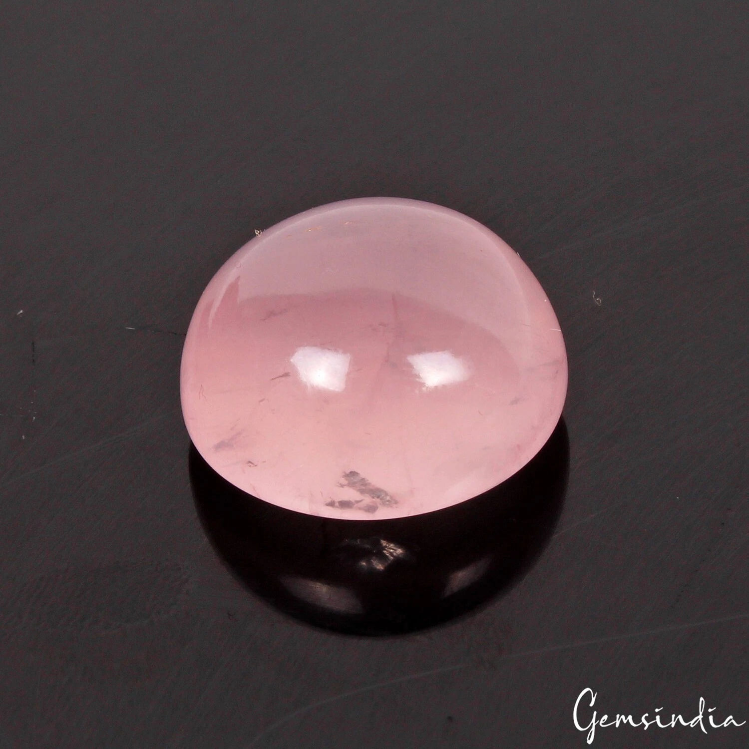 Certified 38.30 Cts Natural Untreated Pink Rose Quartz Round Cab Gem For Ring