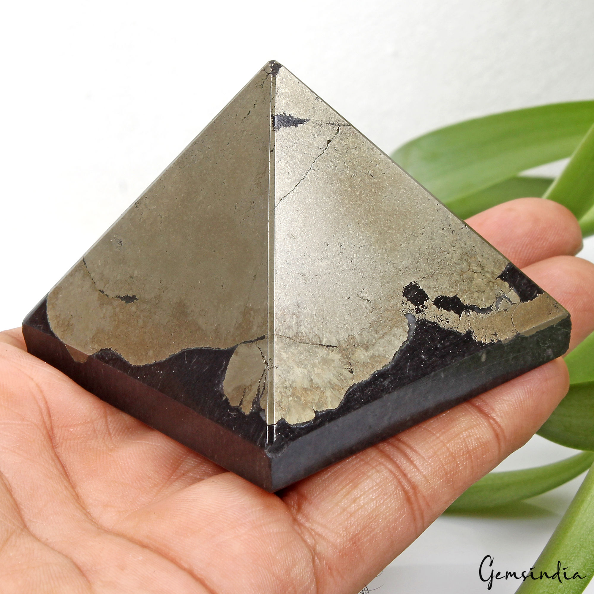 Natural Pyrite Pyramid Untreated Crystal Healing Energy Power Gemstone 327 gram