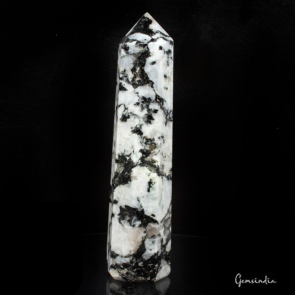 Thumbnail: 356 Gram/6.1 in Natural Moonstone Crystal Obelisk Wand Tower Point Healing Reiki