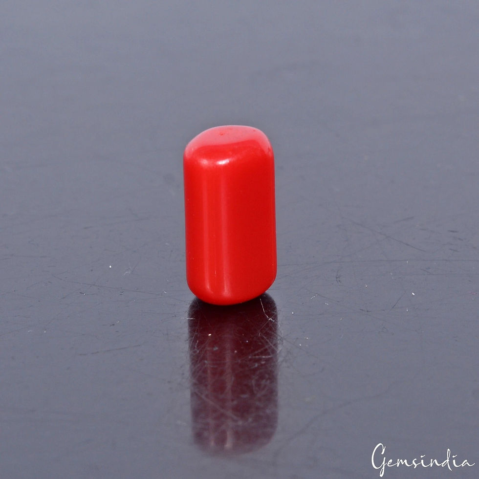 6.30 Carats Taiwan Coral Top Red Cylinder Capsule Cab Loose Gem For Ring~14/7mm