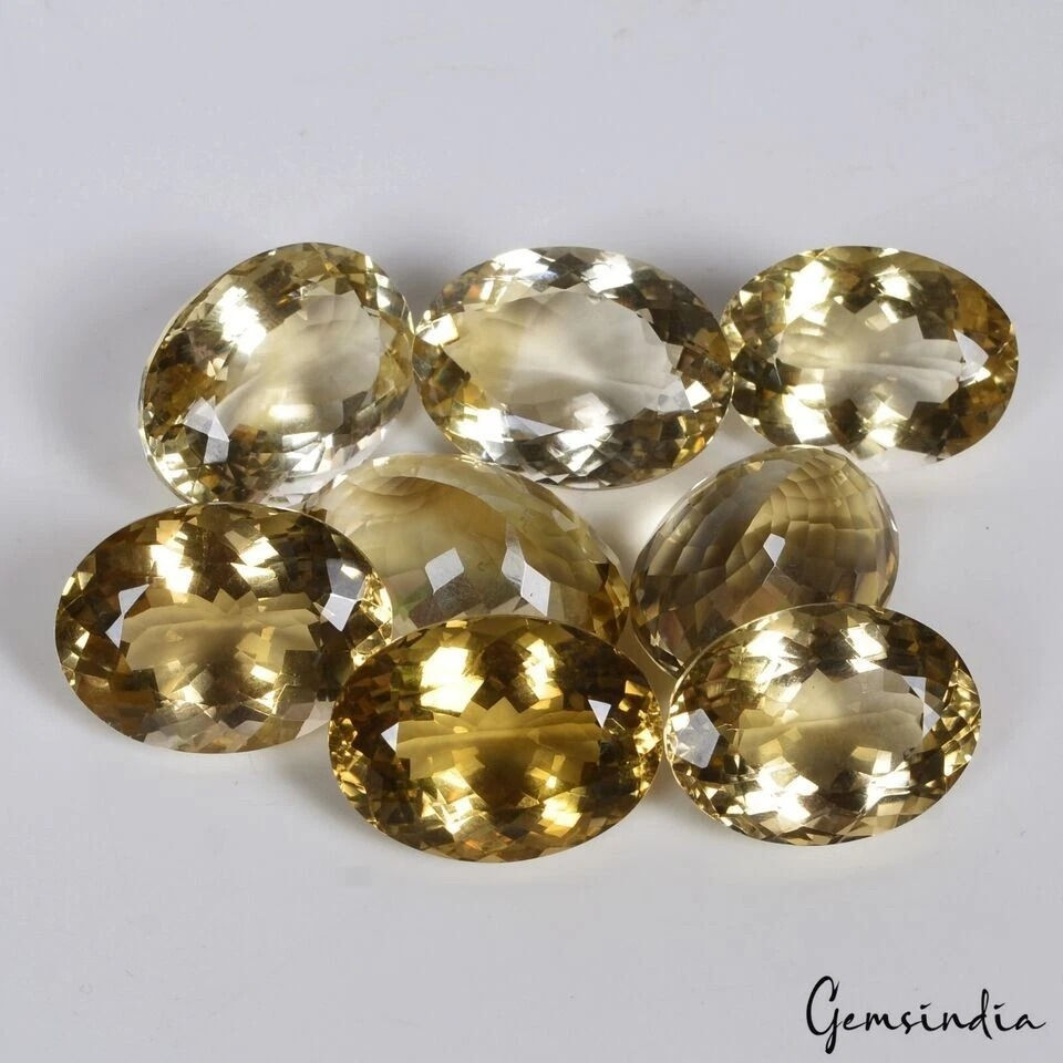 Miniaturbild: 152 Ct Natural Citrine Brazilian Loose 19-22mm Oval Cut Jewelry Making Gemstones