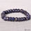 Thumbnail: 180 Cts Natural Dark Blue Sapphire Round Faceted Beaded Stretchable Bracelet 7"