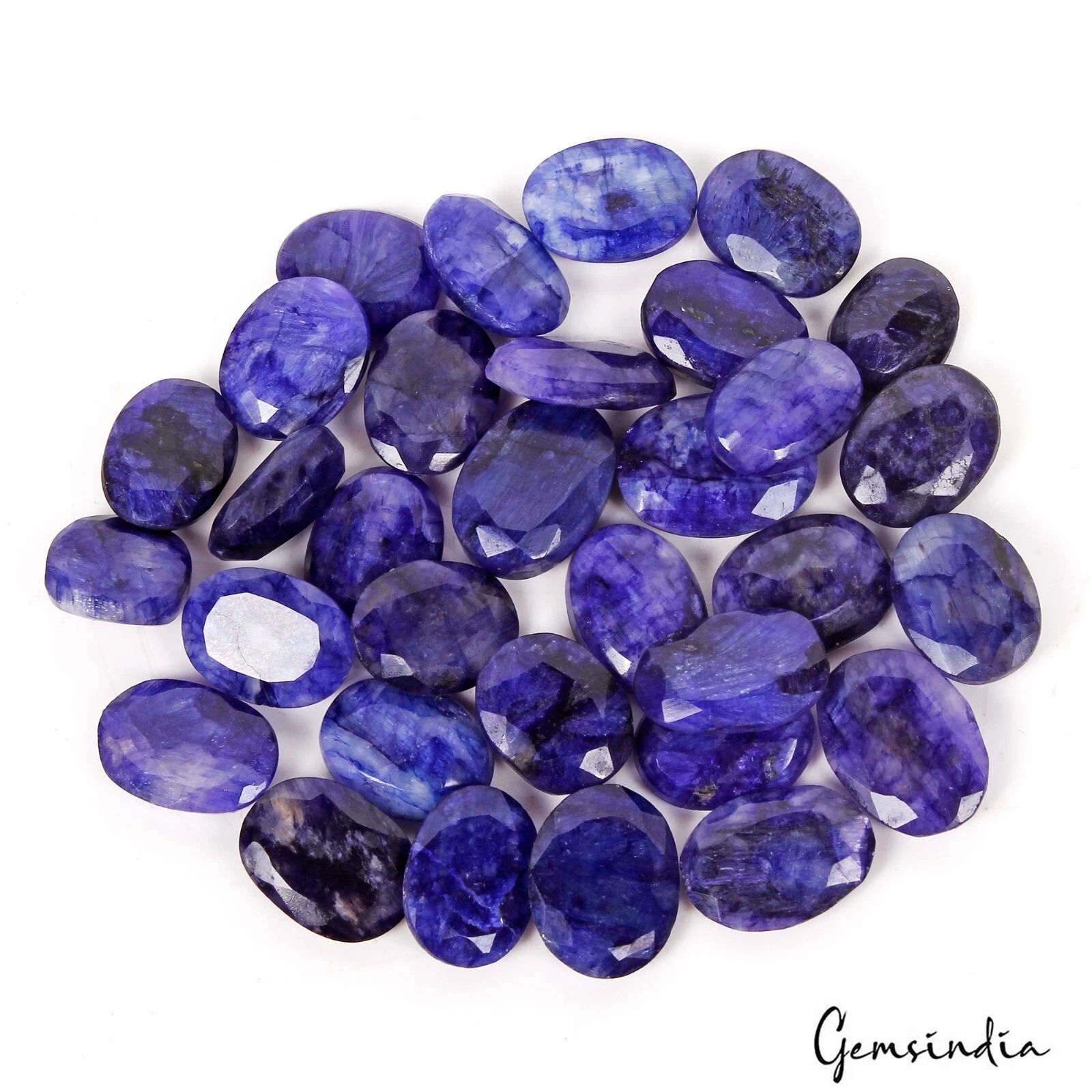 300 Cts/32 Pcs Natural Blue USA Beryl Oval Loose Gems Wholesale Lot For Jewelry