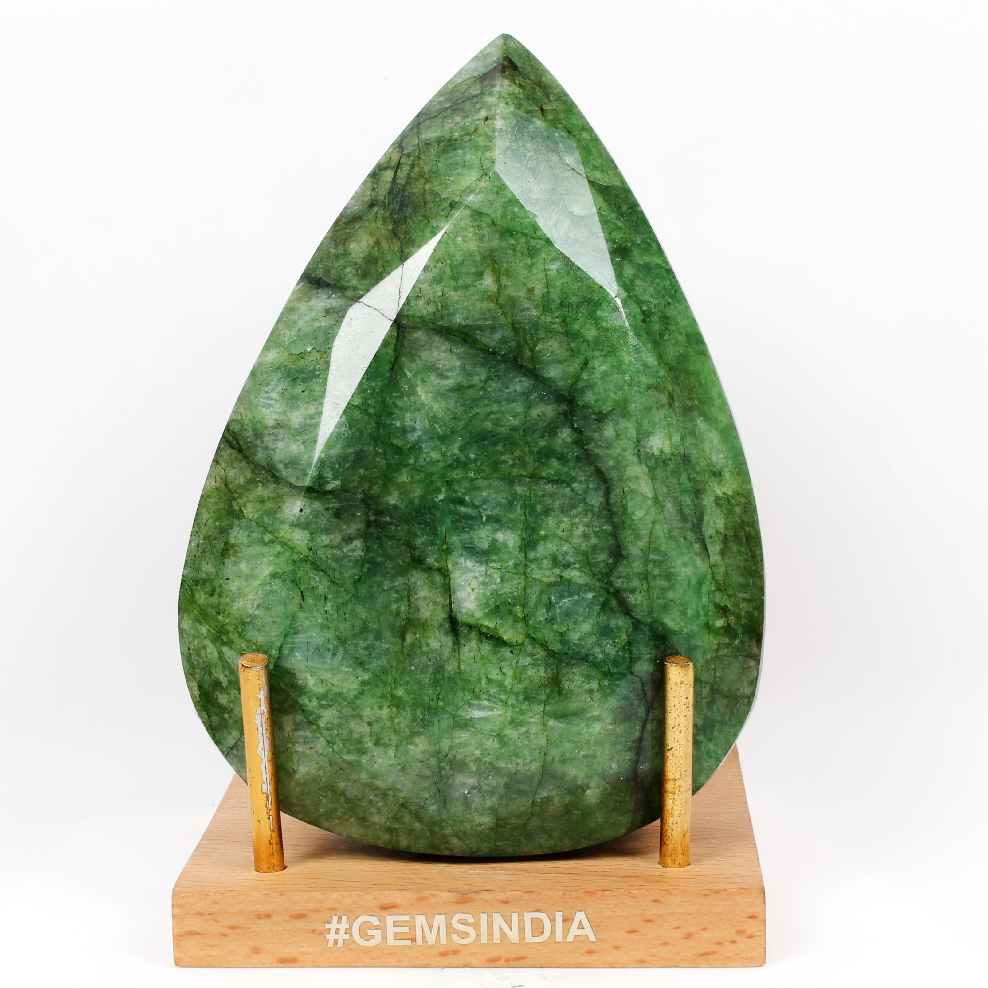 260 Ct Natural Green Brazilian Emerald Pear Faceted Earth Mined Museum Size Gems