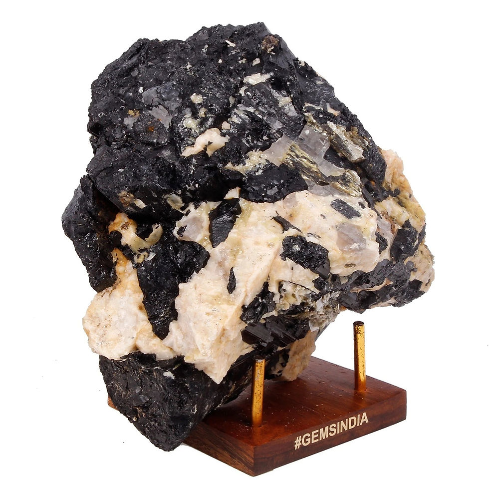 Thumbnail: Massive Black Tourmaline w/ Feldspar Erongo Mountain Namibia Specimen Rough 2 Kg