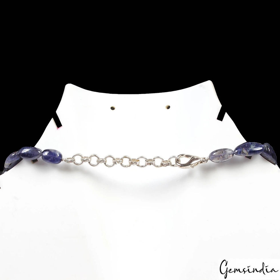 Миниатюра: 195.00 Ct Natural Blue Iolite 10-20mm Beaded Gem Handmade Beautiful Necklace 18"