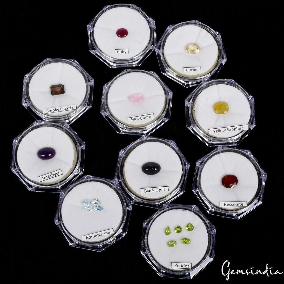 Thumbnail: 17 Pcs Estate Genuine Precious Loose Mix Cut Jewelry Multi Gemstones Collection