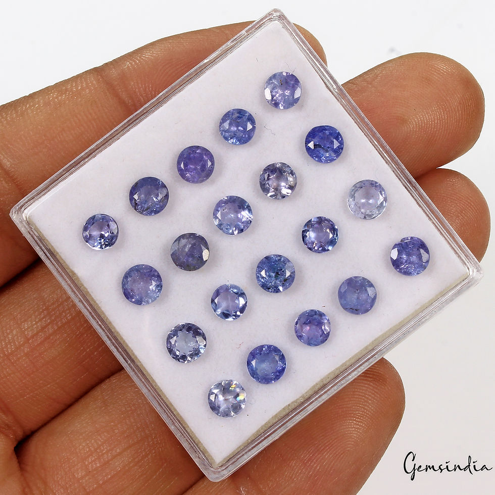 Thumbnail: Certified Natural Tanzanite Round Cut Loose Gemstone Lot 20 Pcs 4mm-5mm 8.30 CT