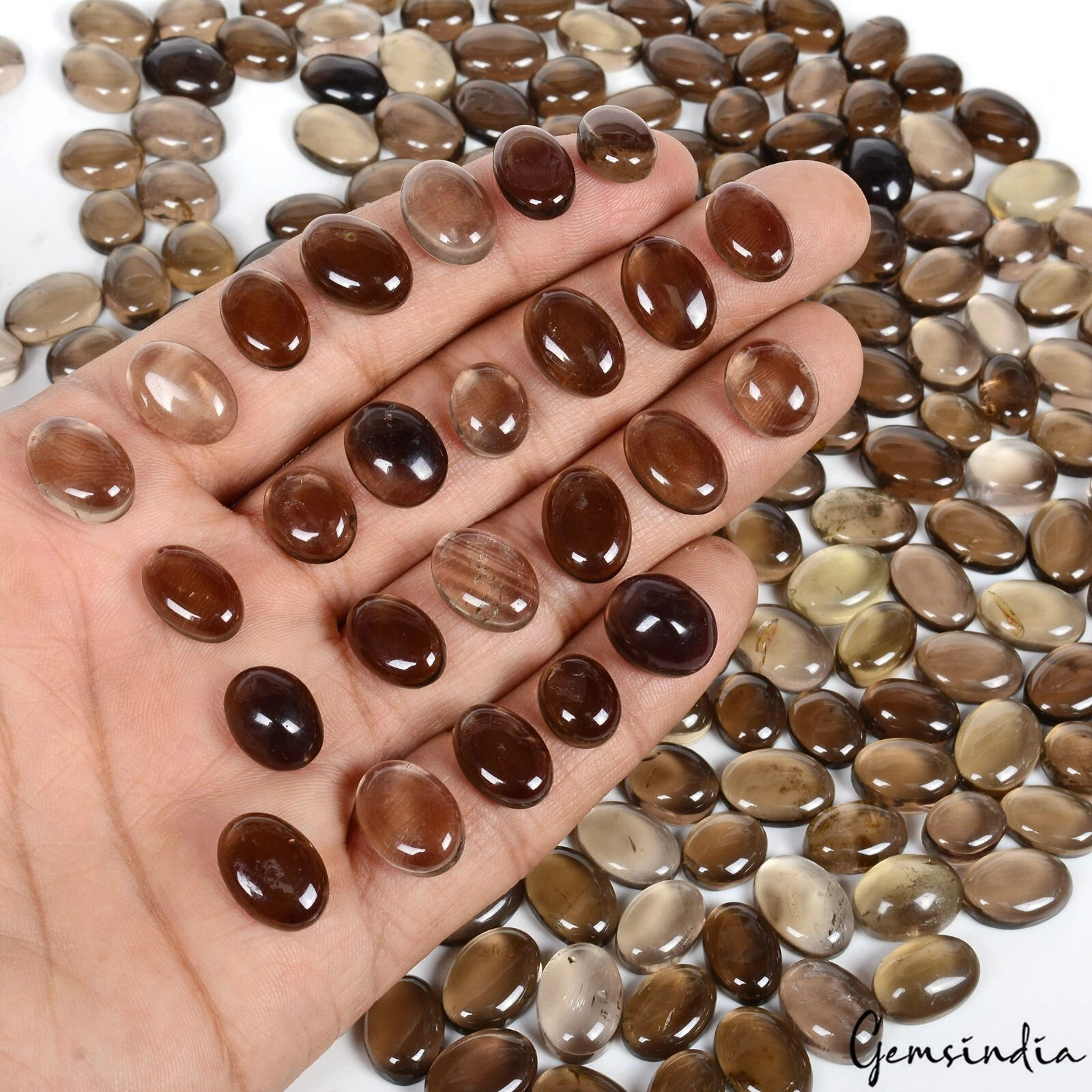 1020 Ct Natural Brown Smoky Quartz Oval Cabochon Untreated Wholesale Gems~227 Pc