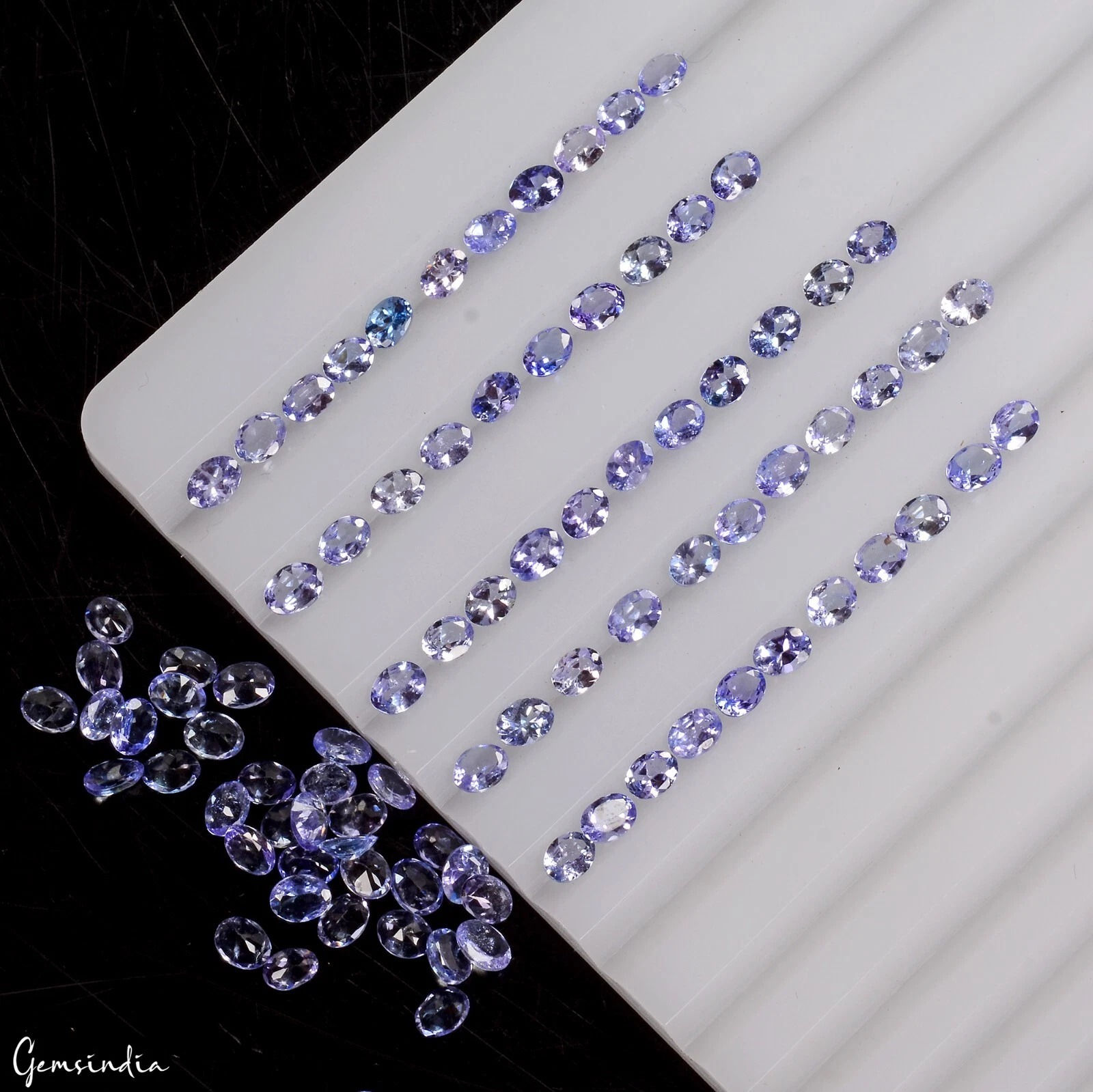 90 Pcs Natural Tanzanite 4x3mm Oval Cut Sparkling Violet Blue Loose Gemstone Lot