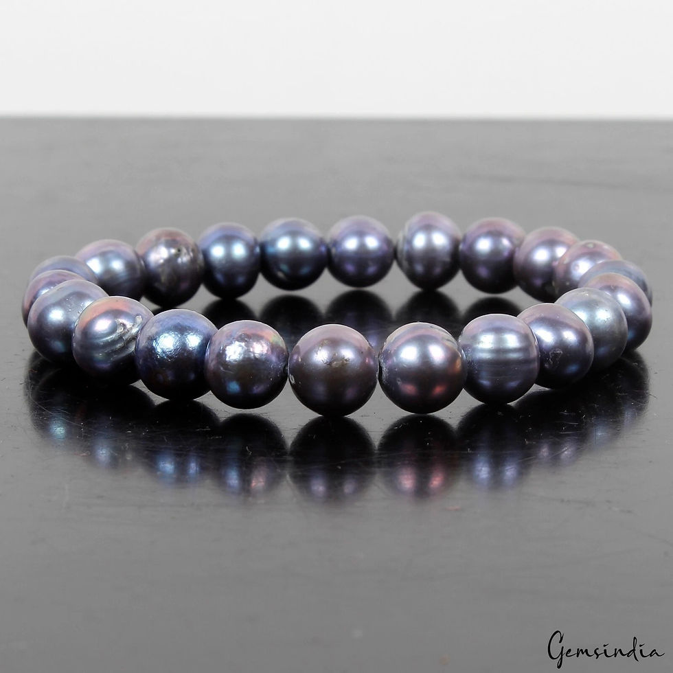 Miniaturbild: 105.50 Cts Rainbow Shine Tahitian Pearl Handmade Unisex Stretch Bracelet 6.5"