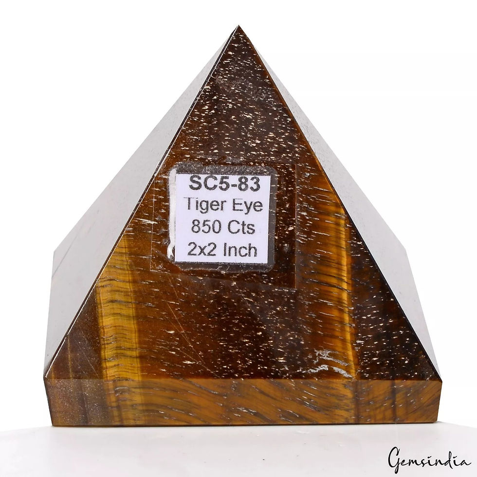 Thumbnail: 850 Ct Top Natural Brown Tiger Eye Point Pyramid Chakra Meditation Energy Stone