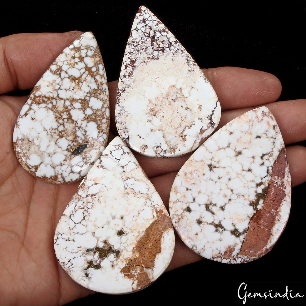 580 Ct/4 Pc Natural Untreated Nevada White Buffalo Turquoise Loose Gemstones Lot