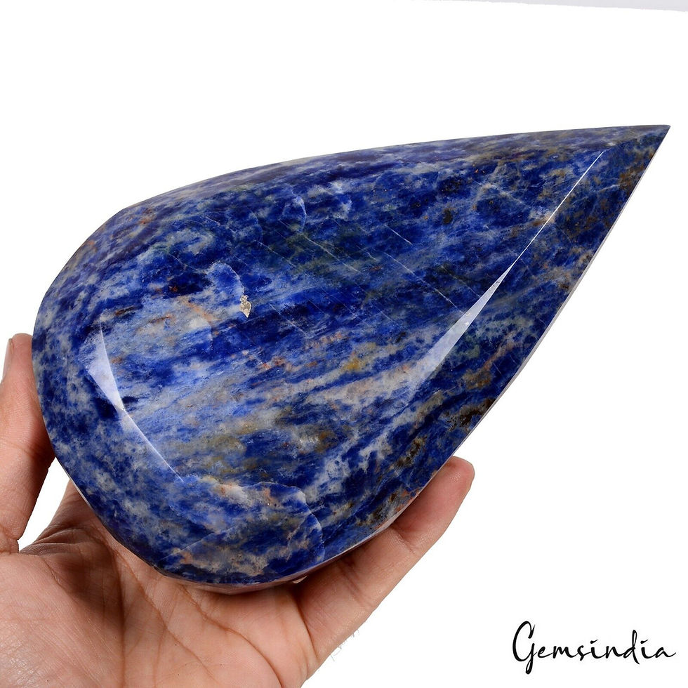 Miniaturbild: 1.9 Kilo Natural Blue Sodalite Canada Artistic Huge Pear Faceted Gemstone 7.2"