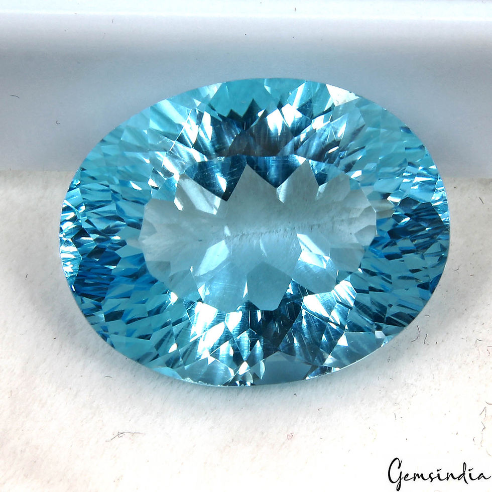 Thumbnail: IGL&I Certified 22 Cts Natural Swiss Blue Topaz Oval Cut Precious Gem For Ring