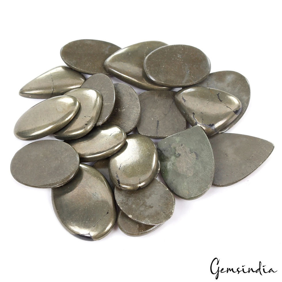 Thumbnail: 750 Ct Natural Apache Gold Pyrite Cabochon Lot, 24-34mm Untreated Loose Gemstone