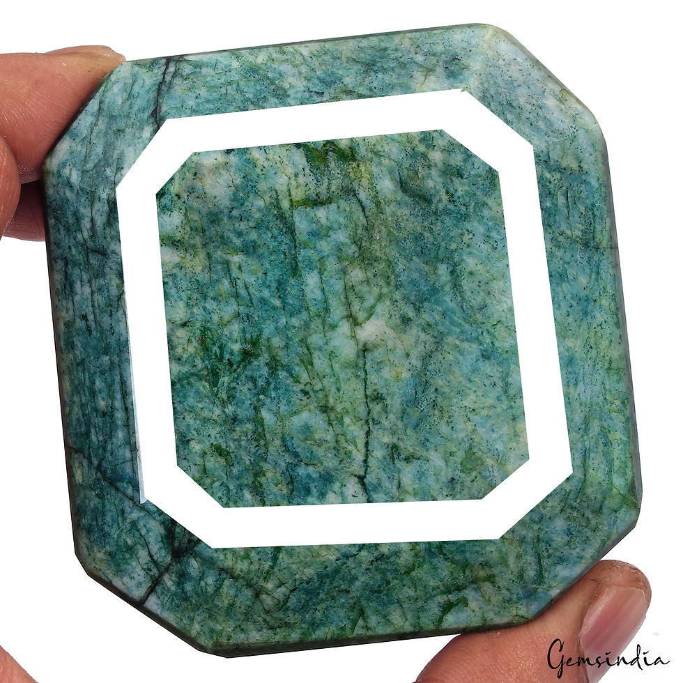 2260 Cts Natural Green Blue Emerald Octagon Faceted Earth Mined Brazilian Gems