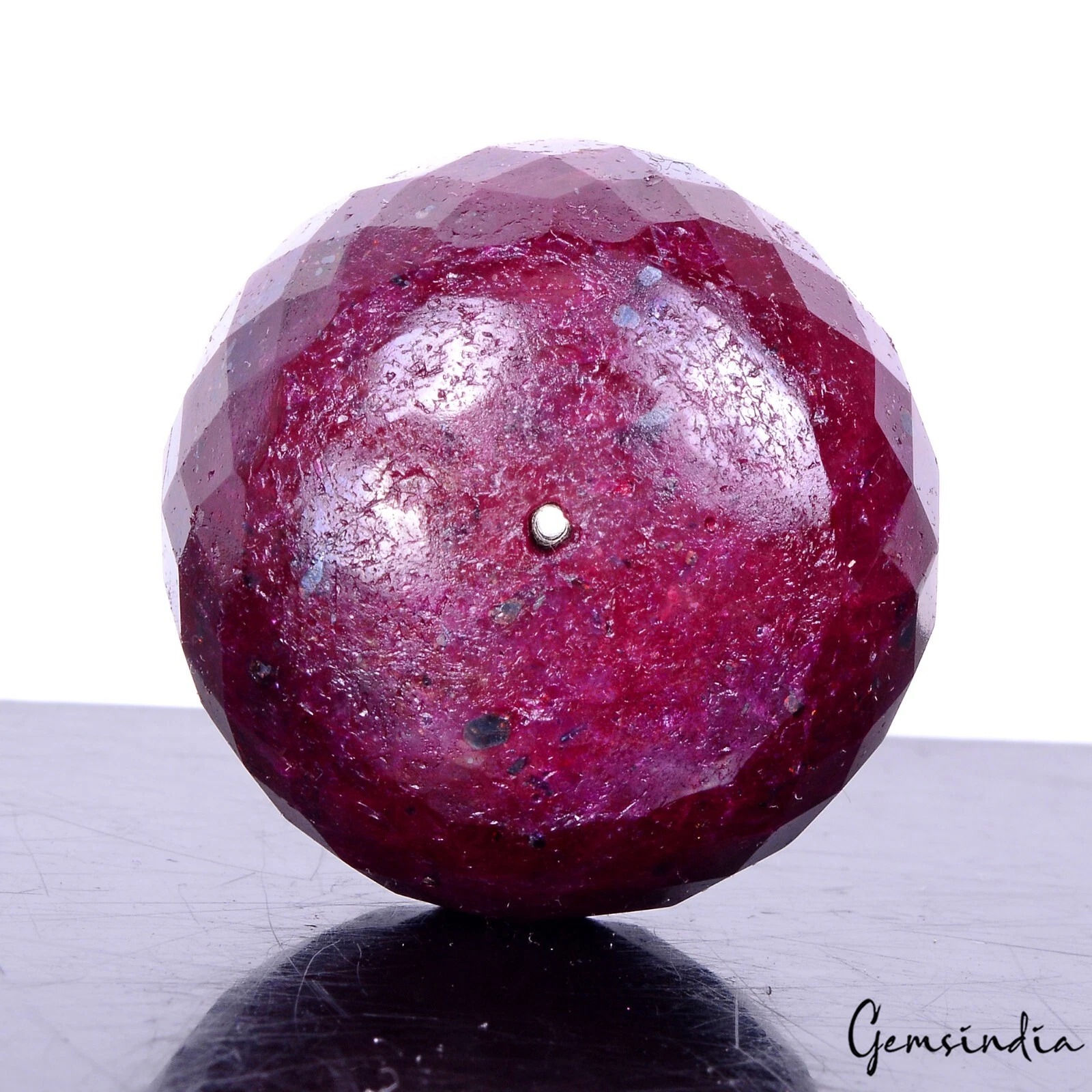 284.00 Ct Natural Red Ruby Round Checker Cut Loose Bead Gems For Making Jewelry