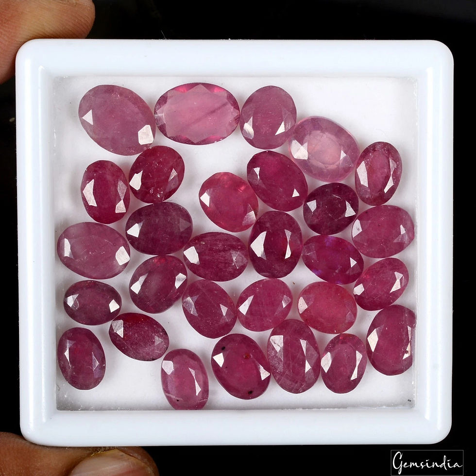 Thumbnail: AAA Natural Red Ruby Oval Cut Loose Gemstones Certified Lot 29 Pcs Mozambique
