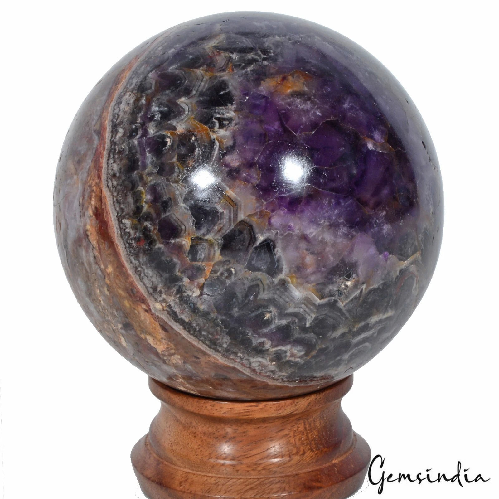 3490 Cts Natural Purple Amethyst Huge Gem Sphere Crystal Healing Minerals 3 Inch