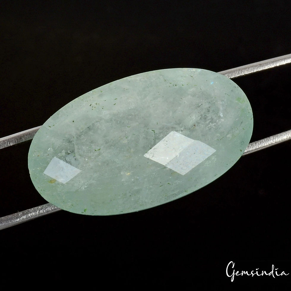 Thumbnail: Aquamarine Natural Loose Cut Gemstone Oval Green Untreated Certified 31.70 Cts