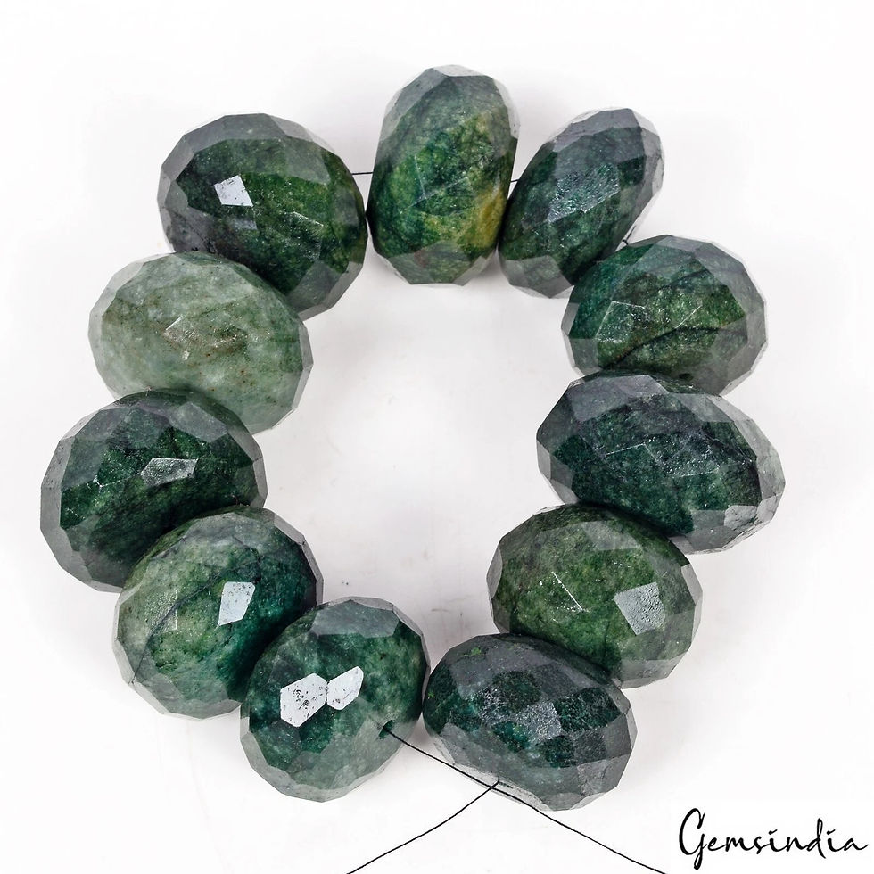 Thumbnail: 1330 Ct Natural Green Emerald Round Cut 26-32mm Drilled Loose Beads For Jewelry