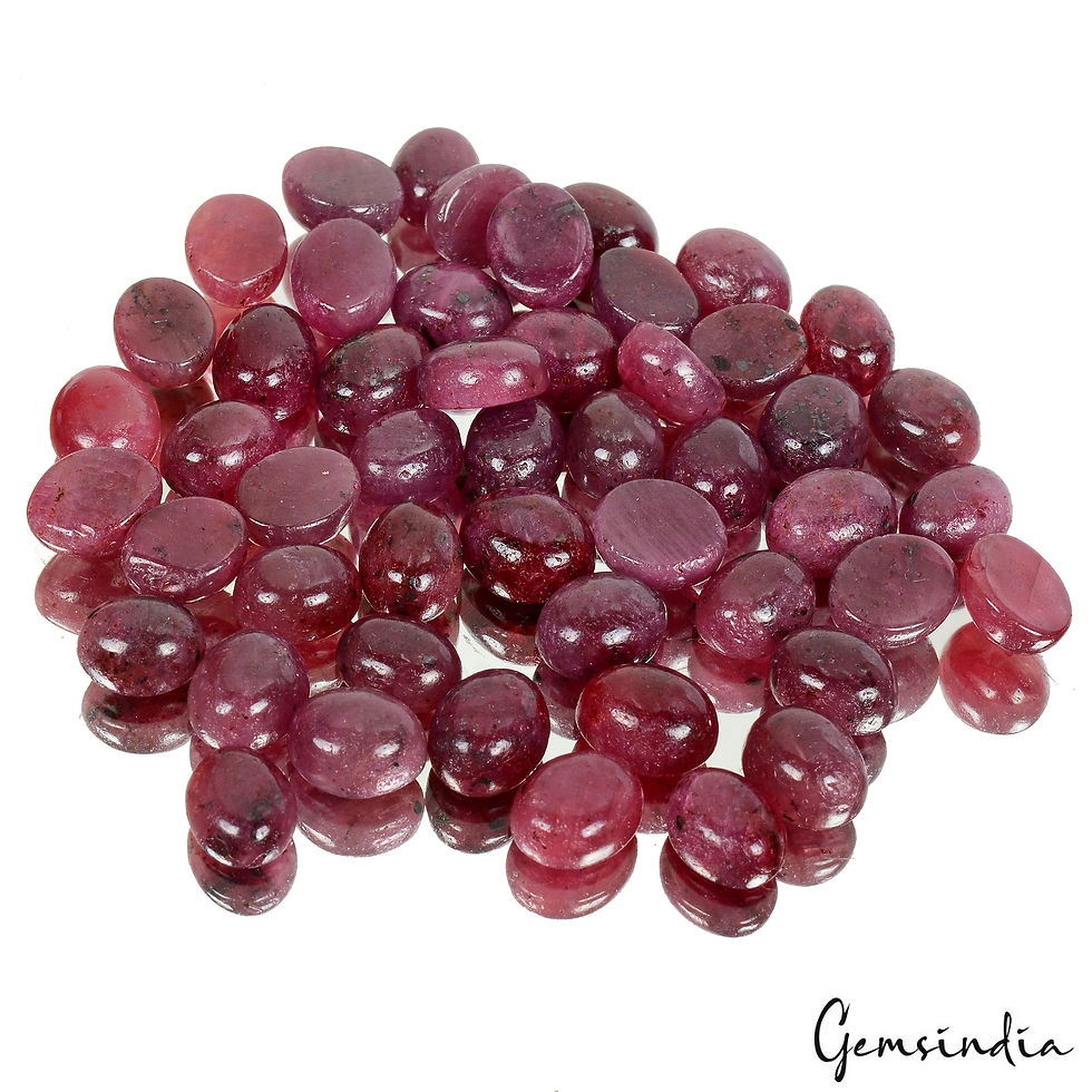 Miniaturbild: 238 Cts Natural Red Ruby Oval Cabochon Loose 8-10mm Jewelry Gemstones ~50 Pcs