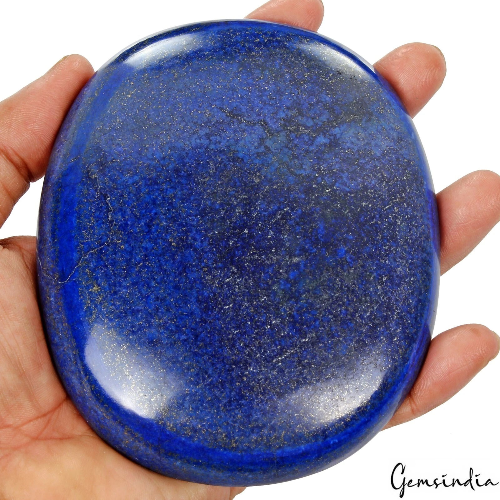 Certified 2275 Ct Natural Blue Lapis Lazuli Gold Flecks Oval Cab Earth Mined Gem